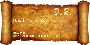 Dabóczi Róza névjegykártya
